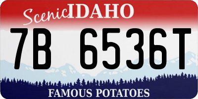 ID license plate 7B6536T