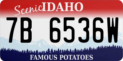 ID license plate 7B6536W