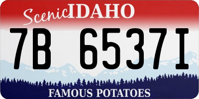 ID license plate 7B6537I
