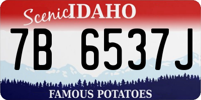 ID license plate 7B6537J
