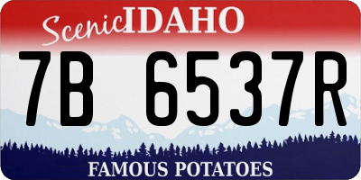 ID license plate 7B6537R