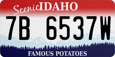 ID license plate 7B6537W