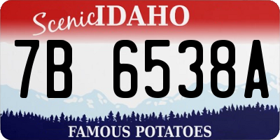 ID license plate 7B6538A