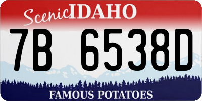 ID license plate 7B6538D