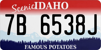 ID license plate 7B6538J