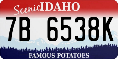 ID license plate 7B6538K