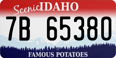 ID license plate 7B6538O