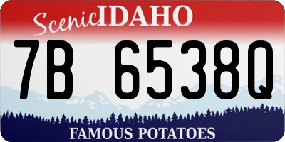 ID license plate 7B6538Q