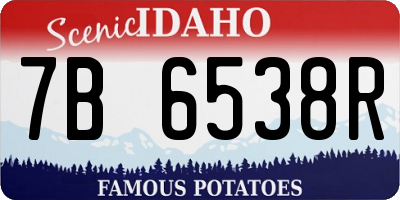 ID license plate 7B6538R