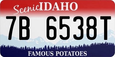 ID license plate 7B6538T