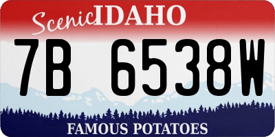 ID license plate 7B6538W