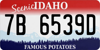 ID license plate 7B6539D
