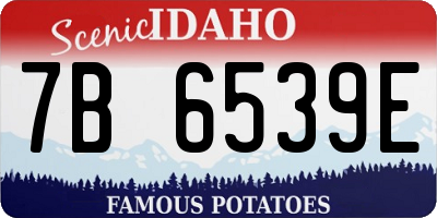 ID license plate 7B6539E