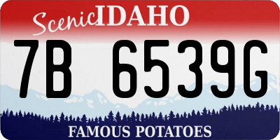ID license plate 7B6539G