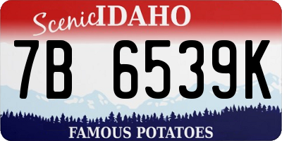 ID license plate 7B6539K