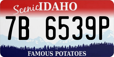 ID license plate 7B6539P