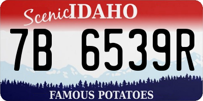 ID license plate 7B6539R