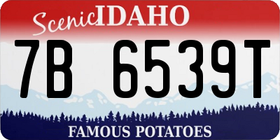 ID license plate 7B6539T
