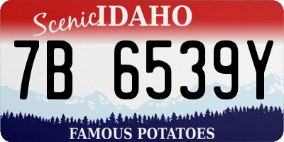 ID license plate 7B6539Y