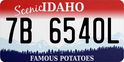 ID license plate 7B6540L