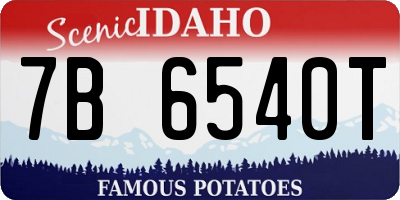 ID license plate 7B6540T