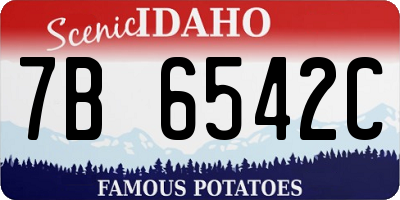 ID license plate 7B6542C