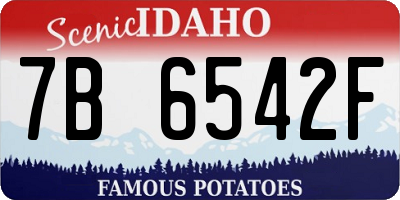 ID license plate 7B6542F
