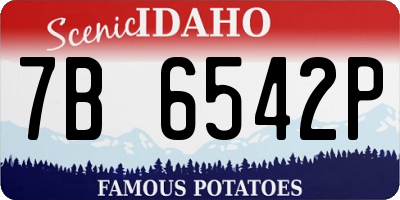 ID license plate 7B6542P