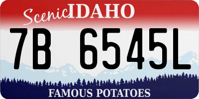 ID license plate 7B6545L