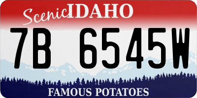 ID license plate 7B6545W
