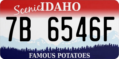 ID license plate 7B6546F