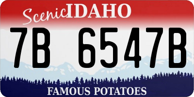 ID license plate 7B6547B