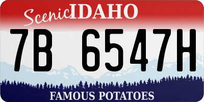 ID license plate 7B6547H