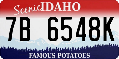 ID license plate 7B6548K