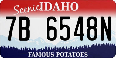 ID license plate 7B6548N