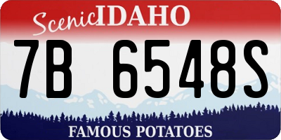 ID license plate 7B6548S