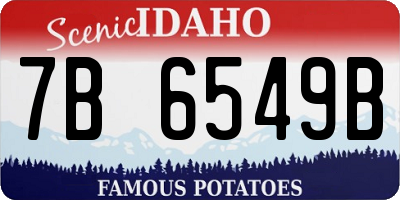 ID license plate 7B6549B