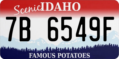 ID license plate 7B6549F