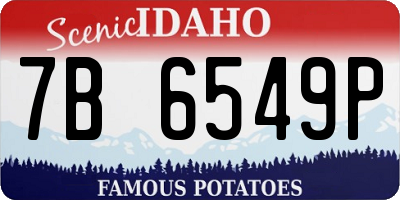 ID license plate 7B6549P