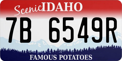 ID license plate 7B6549R