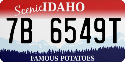 ID license plate 7B6549T