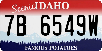 ID license plate 7B6549W