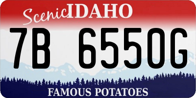 ID license plate 7B6550G