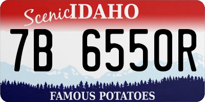 ID license plate 7B6550R