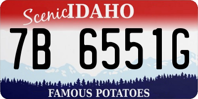 ID license plate 7B6551G