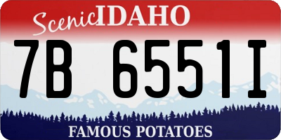 ID license plate 7B6551I