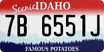 ID license plate 7B6551J