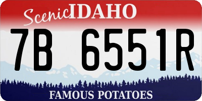 ID license plate 7B6551R