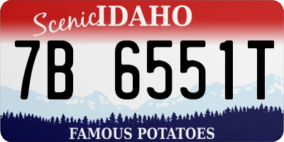 ID license plate 7B6551T