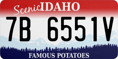 ID license plate 7B6551V